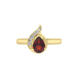 Elegant Garnet and Cubic Zircon 925 Sterling Silver Gold Plated Ring