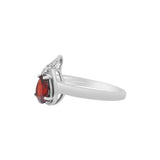 Elegant Garnet and Cubic Zircon 925 Sterling Silver Gold Plated Ring