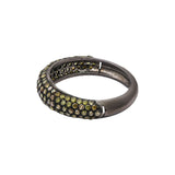 Yellow Diamond Band Ring Black Rhodium 925 Sterling Silver