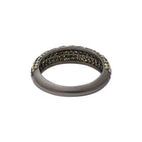 Yellow Diamond Band Ring Black Rhodium 925 Sterling Silver