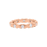 925 Sterling Silver Cubic Zircon Gold Plated Silver Band Ring