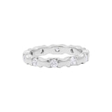 925 Sterling Silver Cubic Zircon Gold Plated Silver Band Ring