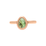 Natural Green Tourmaline Gold Plated 925 Silver Ring
