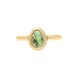 Natural Green Tourmaline Gold Plated 925 Silver Ring