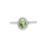 Natural Green Tourmaline Gold Plated 925 Silver Ring