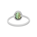 Natural Green Tourmaline Gold Plated 925 Silver Ring