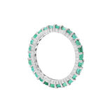 Natural Emerald Gold Plated 925 Silver Band Ring