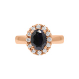 Natural Black Onyx and Cubic Zircon Gold Plated 925 Silver Ring
