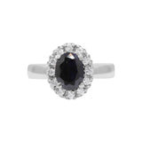Natural Black Onyx and Cubic Zircon Gold Plated 925 Silver Ring