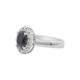 Natural Black Onyx and Cubic Zircon Gold Plated 925 Silver Ring
