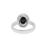 Natural Black Onyx and Cubic Zircon Gold Plated 925 Silver Ring