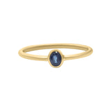Natural Oval Blue Sapphire Gemstone Gold Plated 925 Sterling Silver Ring