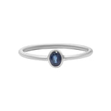 Natural Oval Blue Sapphire Gemstone Gold Plated 925 Sterling Silver Ring