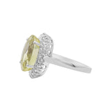 Natural Lemon Quartz and Cubic Zircon Gold Plated 925 Silver Ring