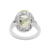 Natural Lemon Quartz and Cubic Zircon Gold Plated 925 Silver Ring