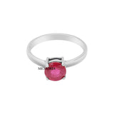 Round Shaped Natural Ruby Gemstone 9k Yellow Gold Ring