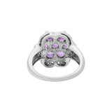 Natural Amethyst and Cubic Zircon Designer 925 Silver Ring
