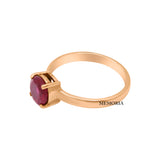 Round Shaped Natural Ruby Gemstone 9k Yellow Gold Ring