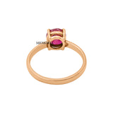 Round Shaped Natural Ruby Gemstone 9k Yellow Gold Ring