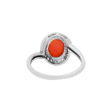 Natural Carnelian and Cubic Zircon Gold Plated 925 Silver Ring
