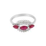 Ruby Birthstone and Diamond 18k Yellow Gold Ring
