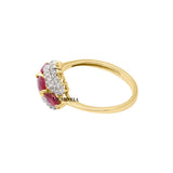 Ruby Birthstone and Diamond 18k Yellow Gold Ring