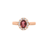 Natural Garnet and Cubic Zircon Gold plated 925 Silver Ring