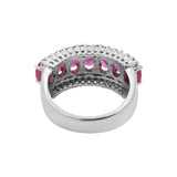 Natural Ruby Gemstone and Diamond 925 Sterling Silver Ring
