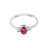 Natural Ruby and Diamond 14k Yellow Gold Ring