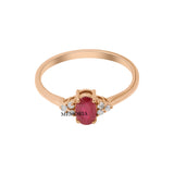 Natural Ruby and Diamond 14k Yellow Gold Ring