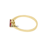 Natural Ruby and Diamond 14k Yellow Gold Ring