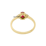 Natural Ruby and Diamond 14k Yellow Gold Ring