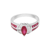 Natural Ruby Gemnstone and Diamond 14k Yellow Gold Ring