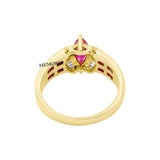 Natural Ruby Gemnstone and Diamond 14k Yellow Gold Ring
