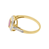 Natural Oval Shaped Ruby Gemstone With Diamond 18k Yellow Gold Ring