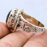 Natural Black Onyx Oval Cut Gemstone 925 Sterling Silver Ring For Womens