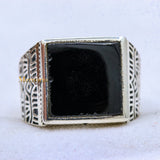 Natural Black Onyx Gemstone 925 Sterling Silver Designer Ring