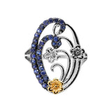 Unique Design Blue Sapphire Gemstone 925 Sterling Silver Ring