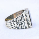 Natural Black Onyx Gemstone 925 Sterling Silver Designer Ring