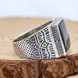 Natural Black Onyx Gemstone 925 Sterling Silver Designer Ring