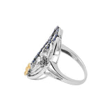 Unique Design Blue Sapphire Gemstone 925 Sterling Silver Ring