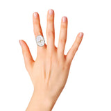 Crystal and Diamond 925 Sterling Silver Gold Plated Ring