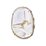 Crystal and Diamond 925 Sterling Silver Gold Plated Ring