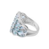 925 Sterling Silver Oval Cut Designer Blue Topaz Gemstone Ring