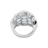 925 Sterling Silver Oval Cut Designer Blue Topaz Gemstone Ring
