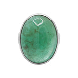Natural Oval Shaped Emerald Gemstone 925 Sterling Silver Ring