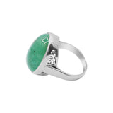 Natural Oval Shaped Emerald Gemstone 925 Sterling Silver Ring