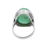 Natural Oval Shaped Emerald Gemstone 925 Sterling Silver Ring