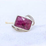 925 Sterling Silver Natural Ruby Gemstone Plain Handmade Ring