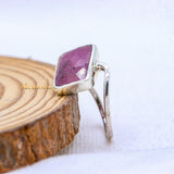 925 Sterling Silver Natural Ruby Gemstone Plain Handmade Ring